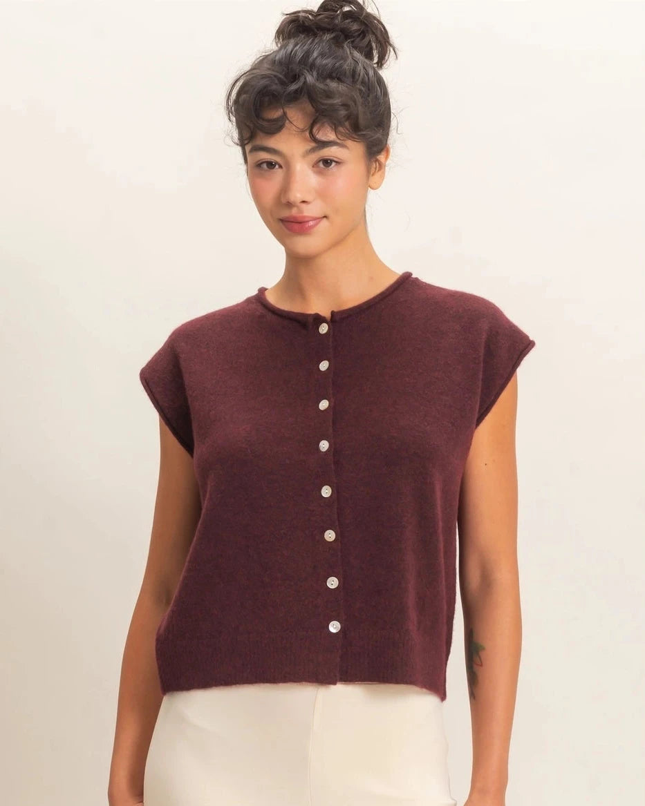 Hollie Rolled Edge Sweater Vest
