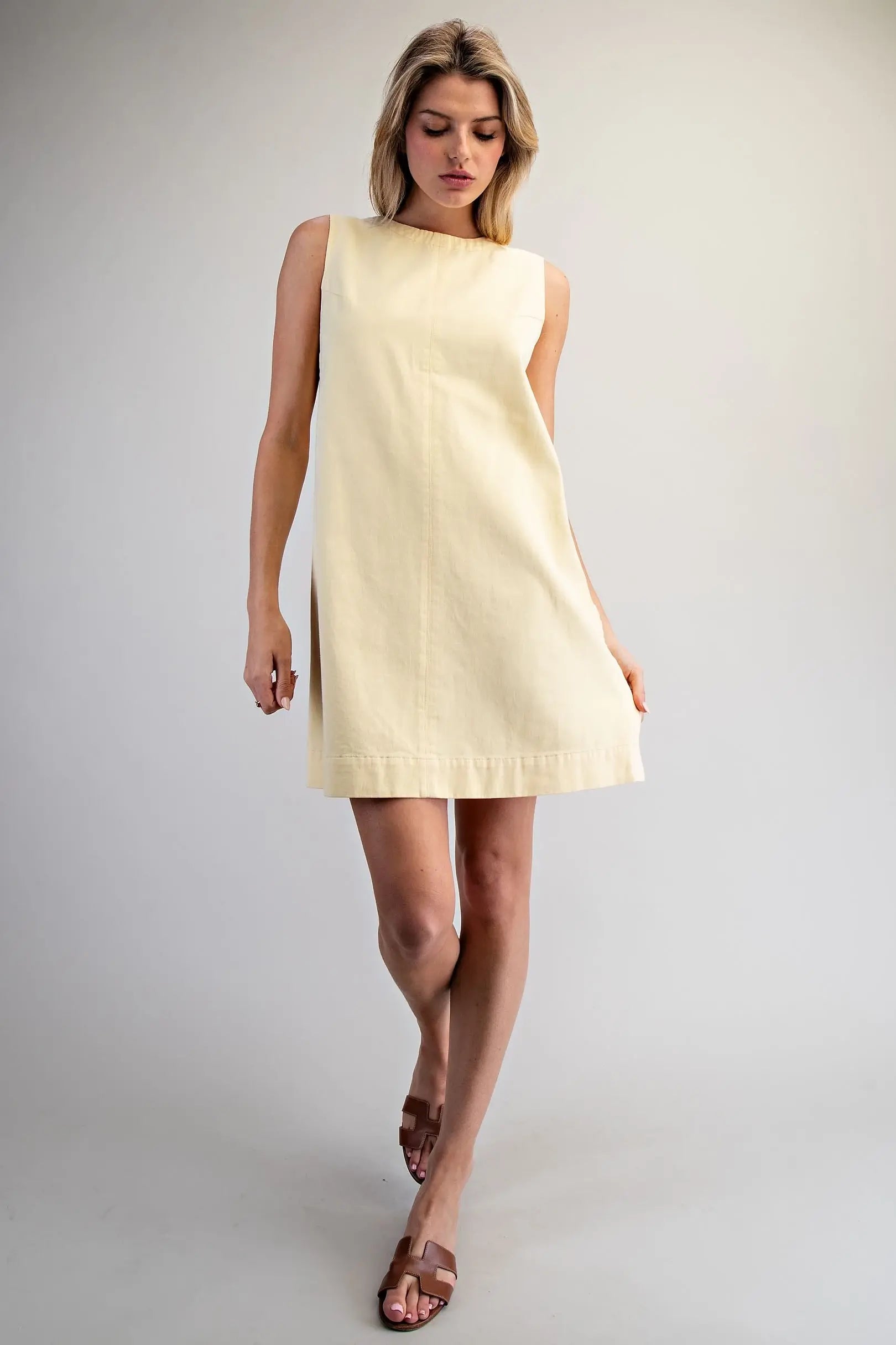 Sleeveless Back Zip Mini Dress