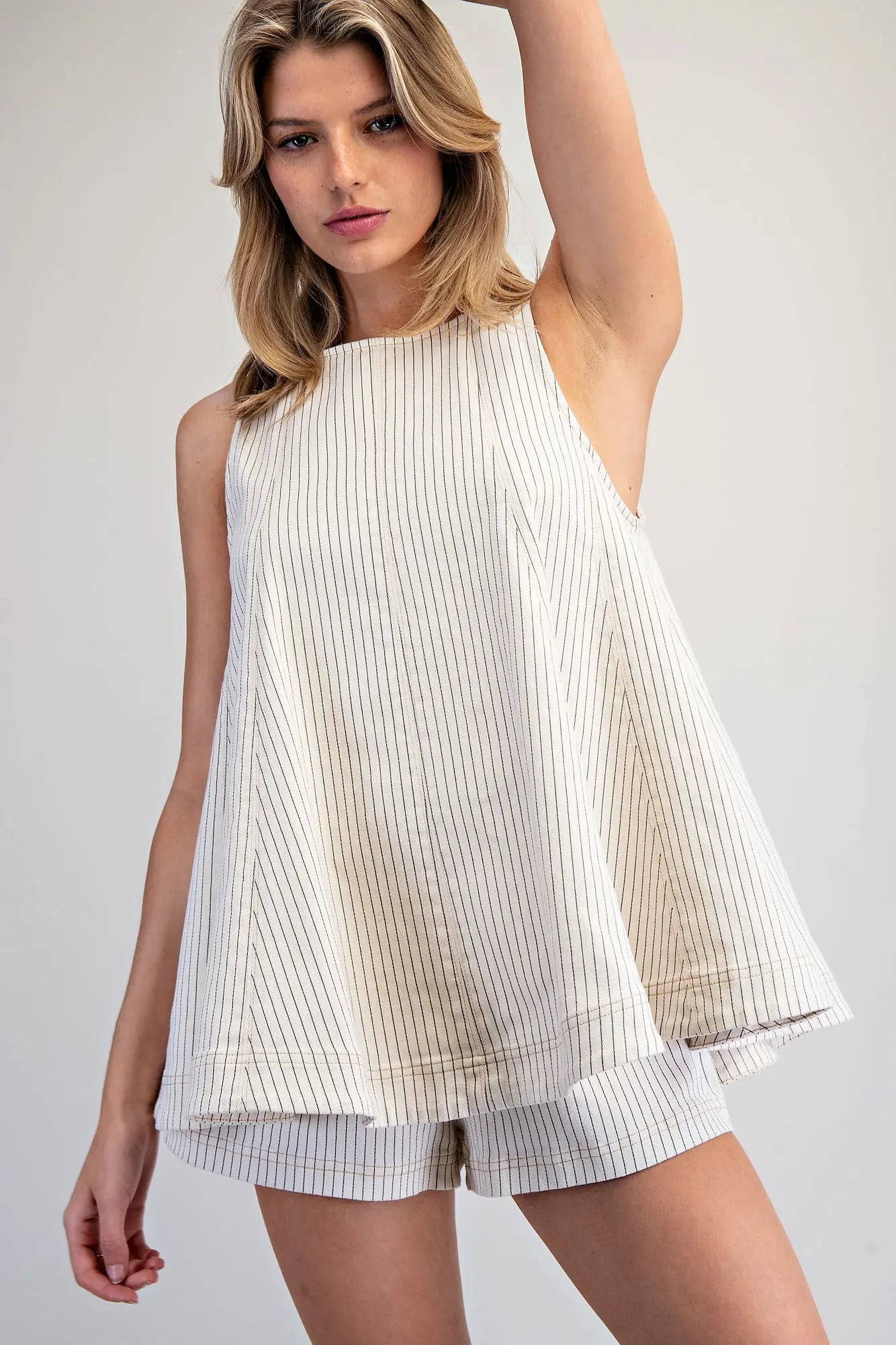 Mineral Washed Striped Swing Top