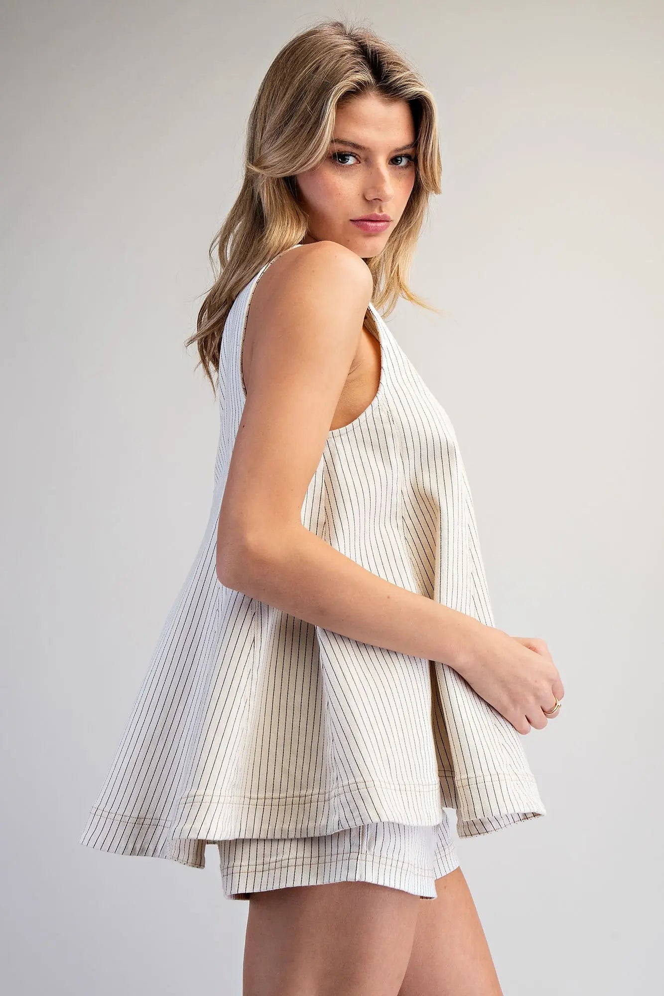 Mineral Washed Striped Swing Top