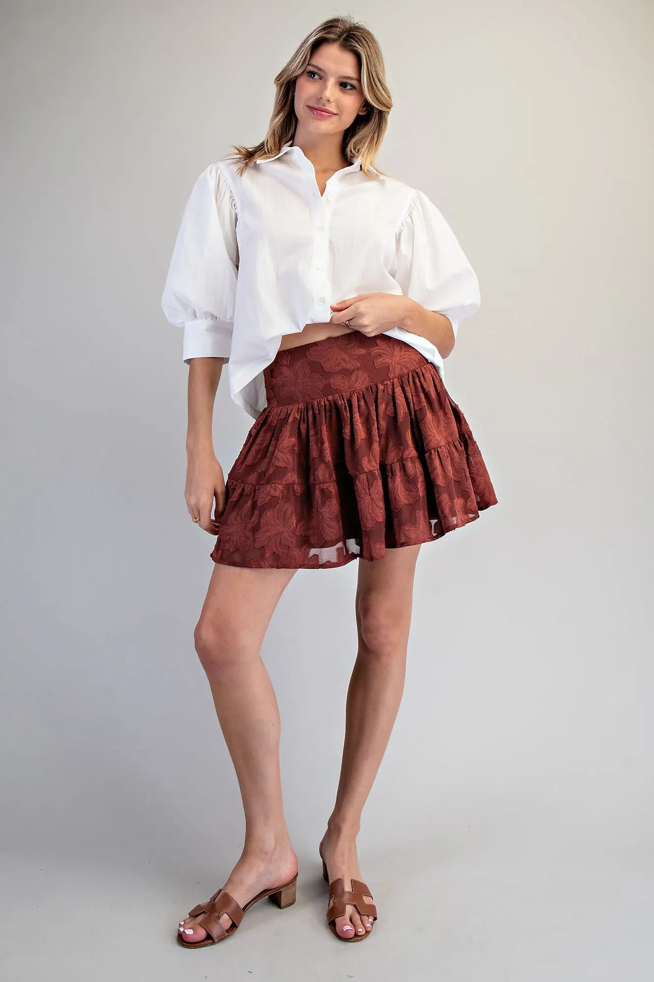 Floral Smocked Mini Skirt