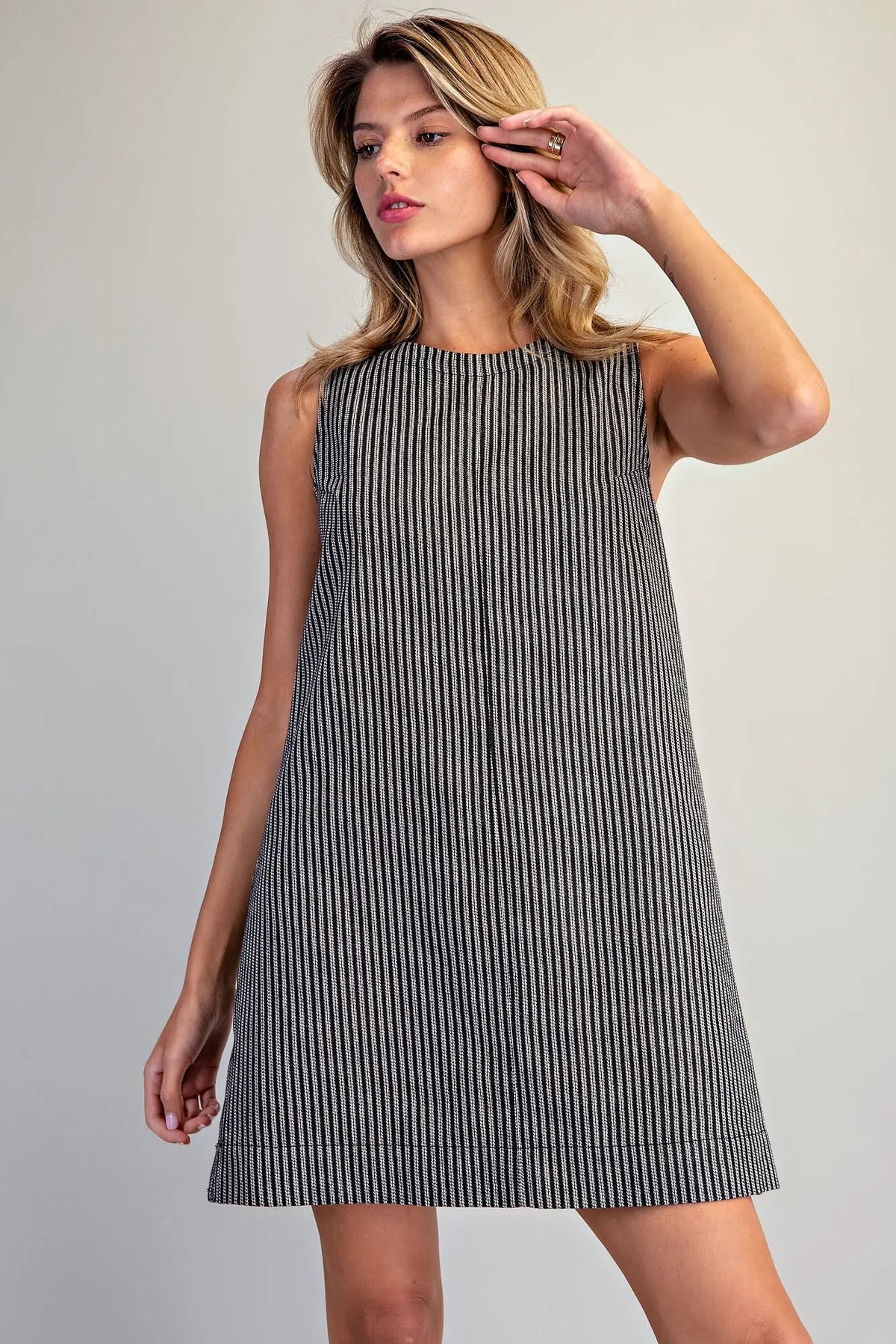 Sleeveless Back Zip Mini Dress