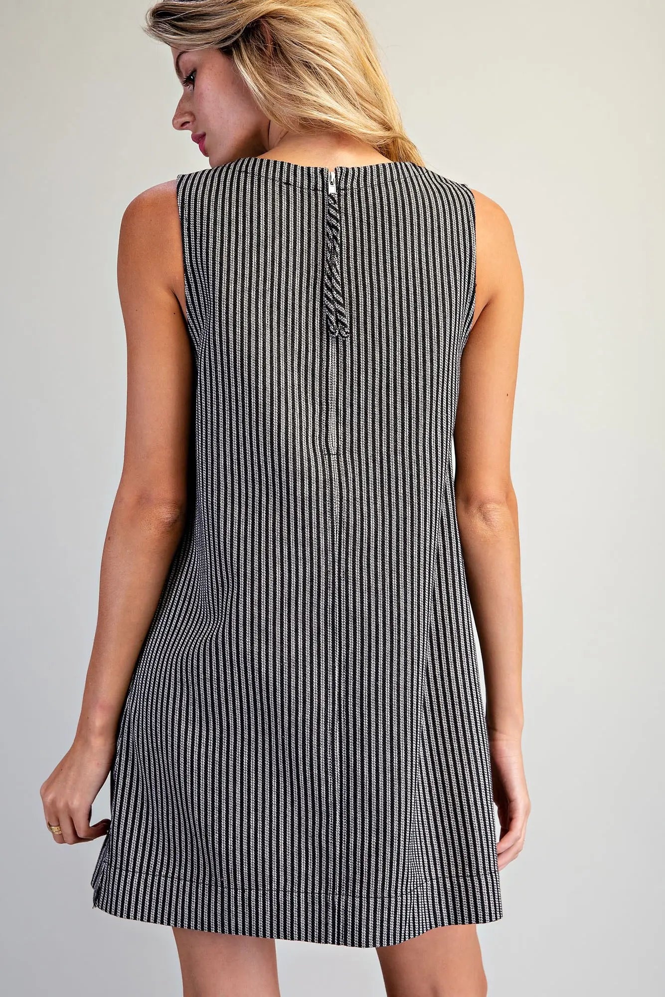 Sleeveless Back Zip Mini Dress