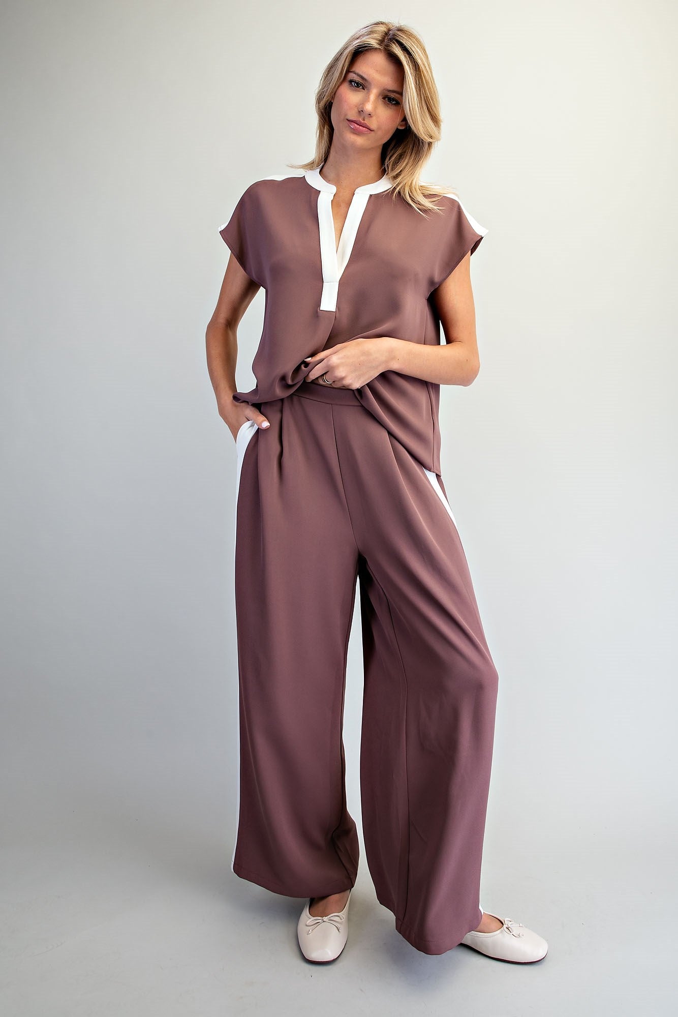 Side Stripe Wide Leg Pant