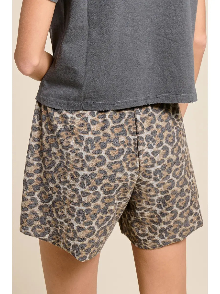 Lightweight French Terry Leopard Shorts