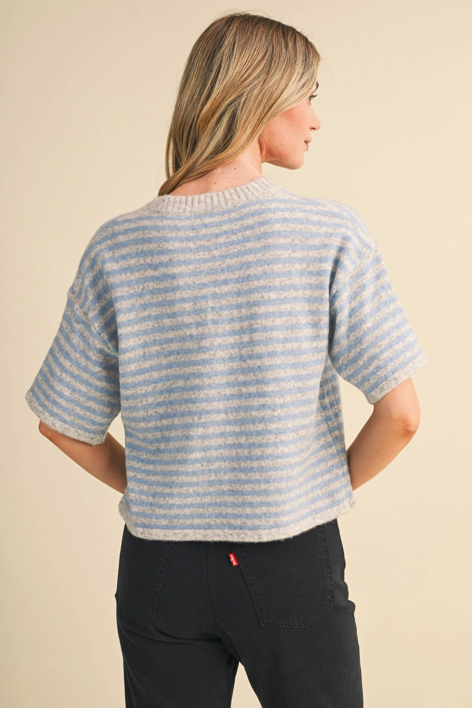 Ardyn Striped Short Sleeve Sweater