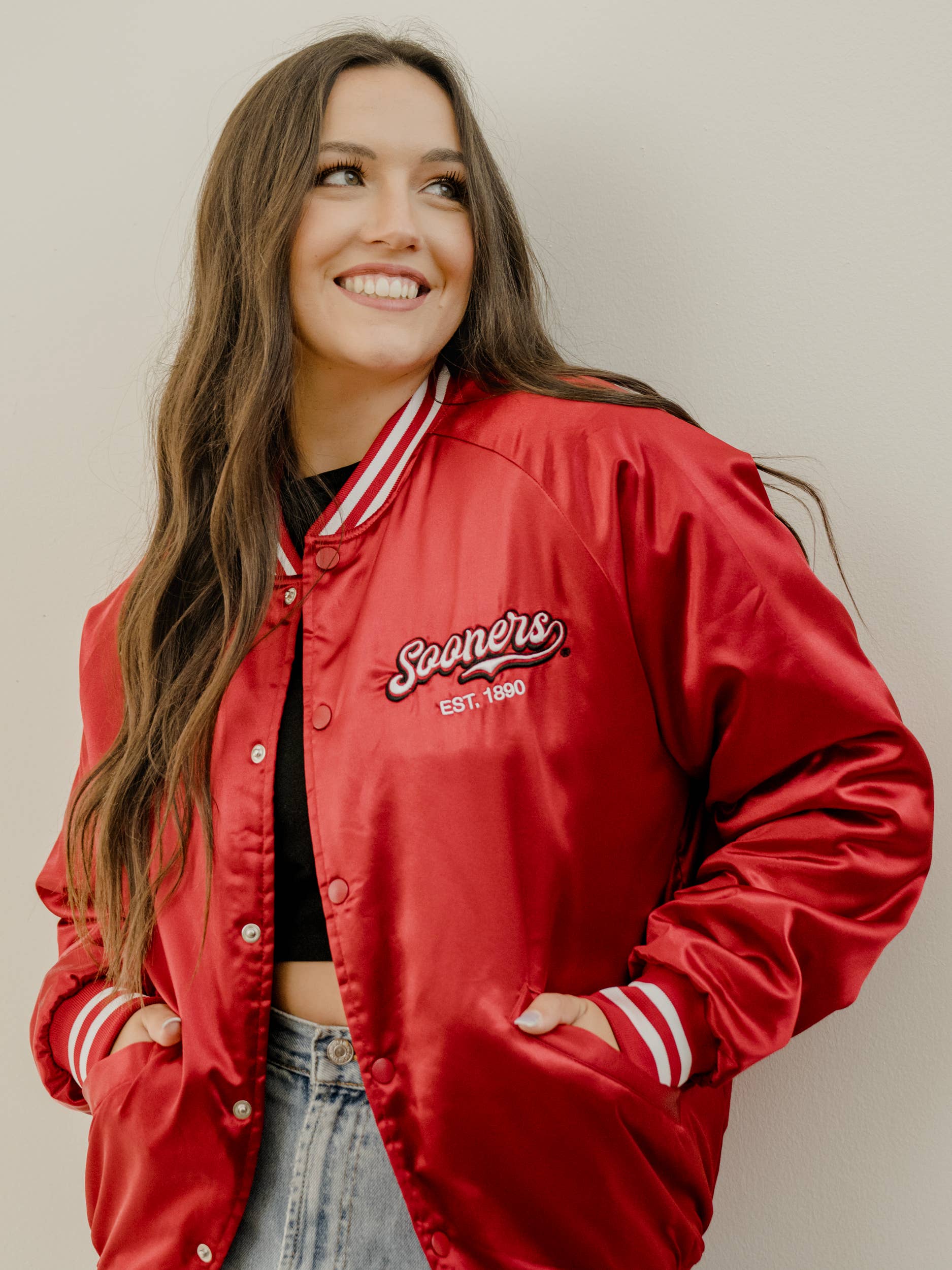 OU Sooners Embroidered Satin Jacket