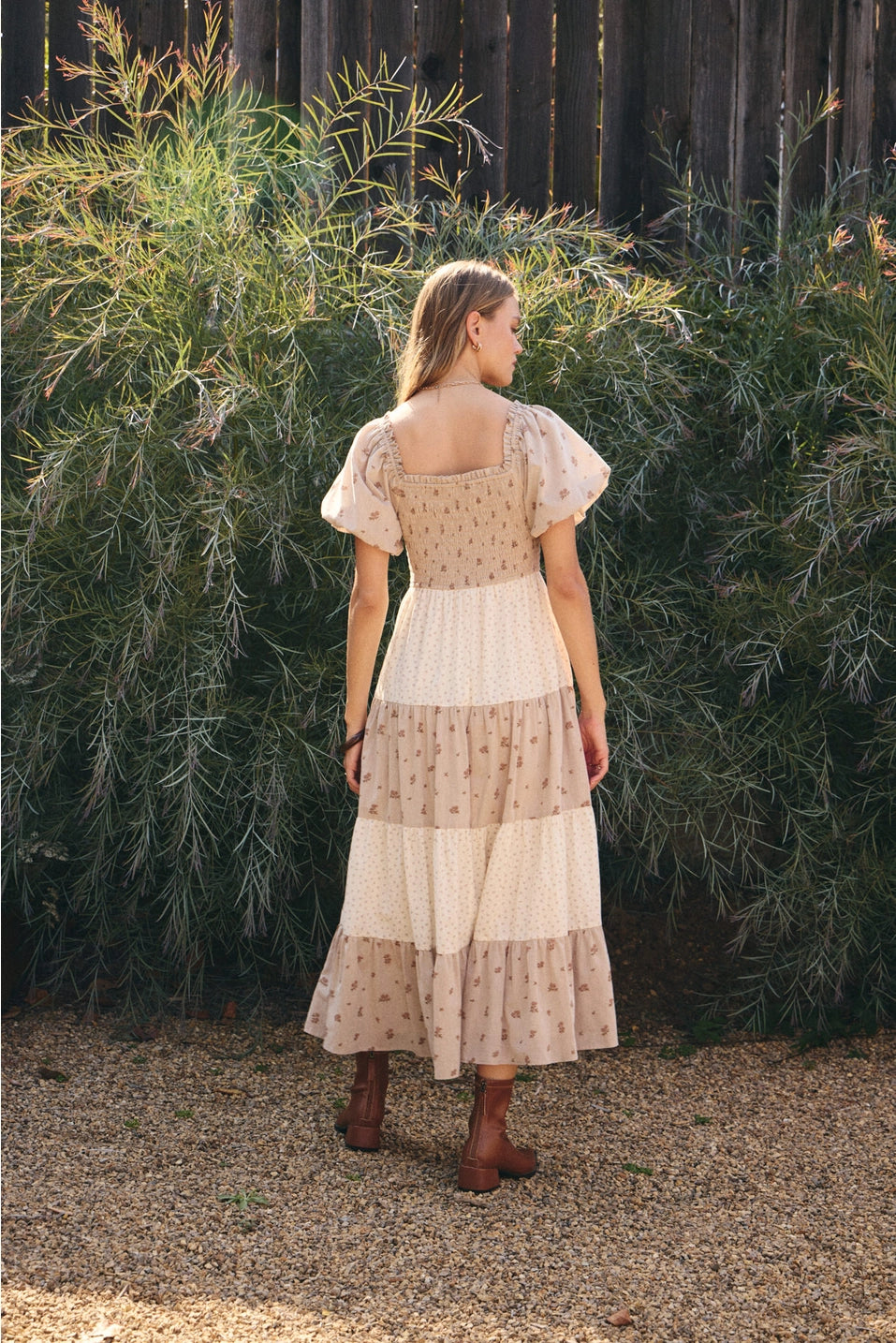 Floral Smocked Tiered Midi Dress