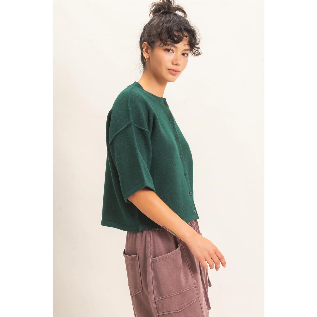 Sarah Drop Shoulder S/S Cardigan