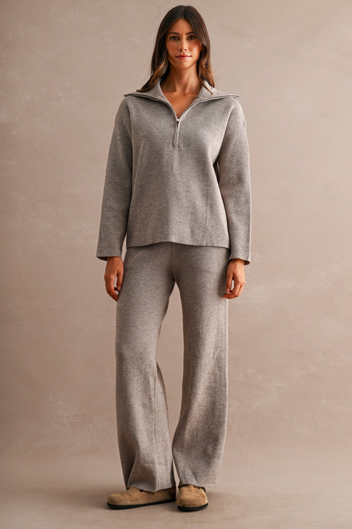 The Coziest Half-Zip Knit Set
