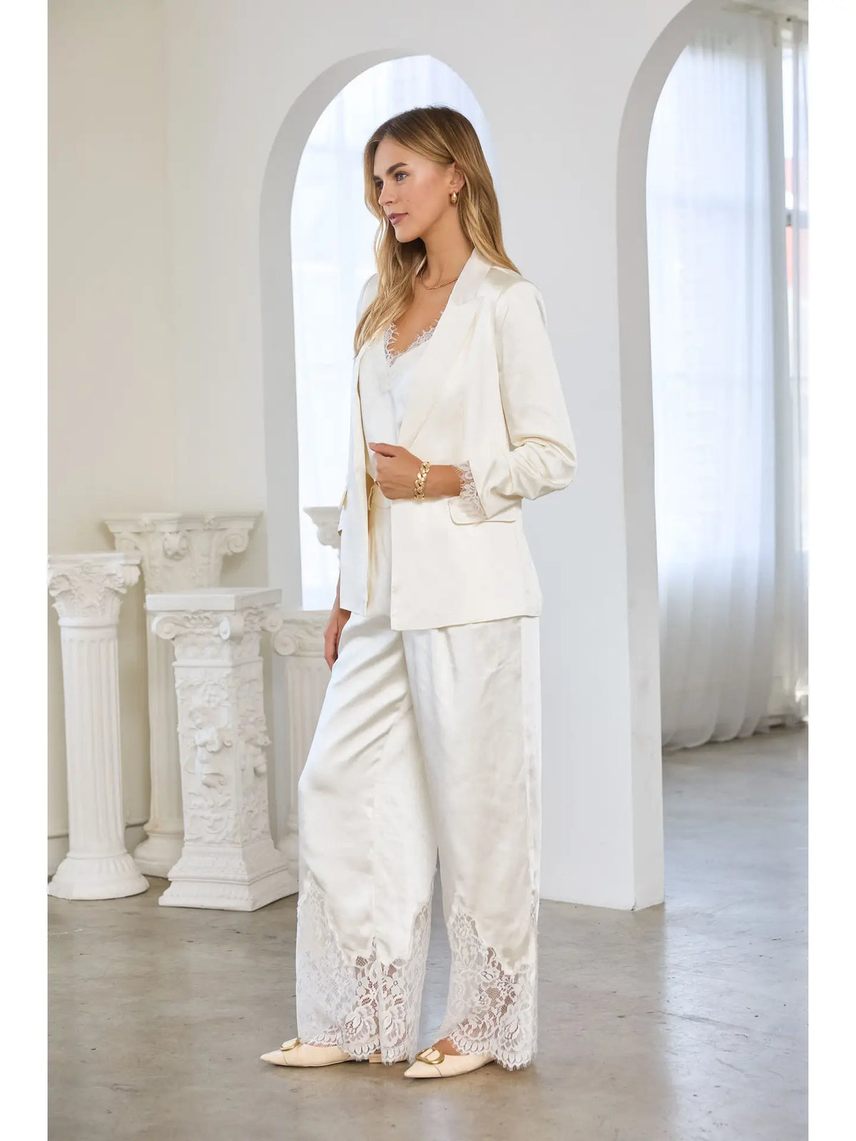 Lace Case Satin Blazer