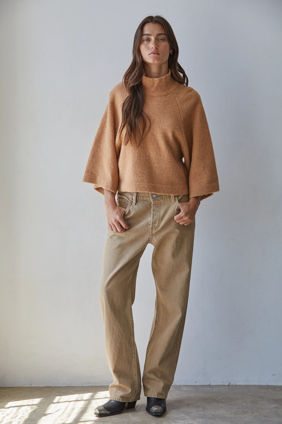 Collins Boxy Funnel Neck Sweater