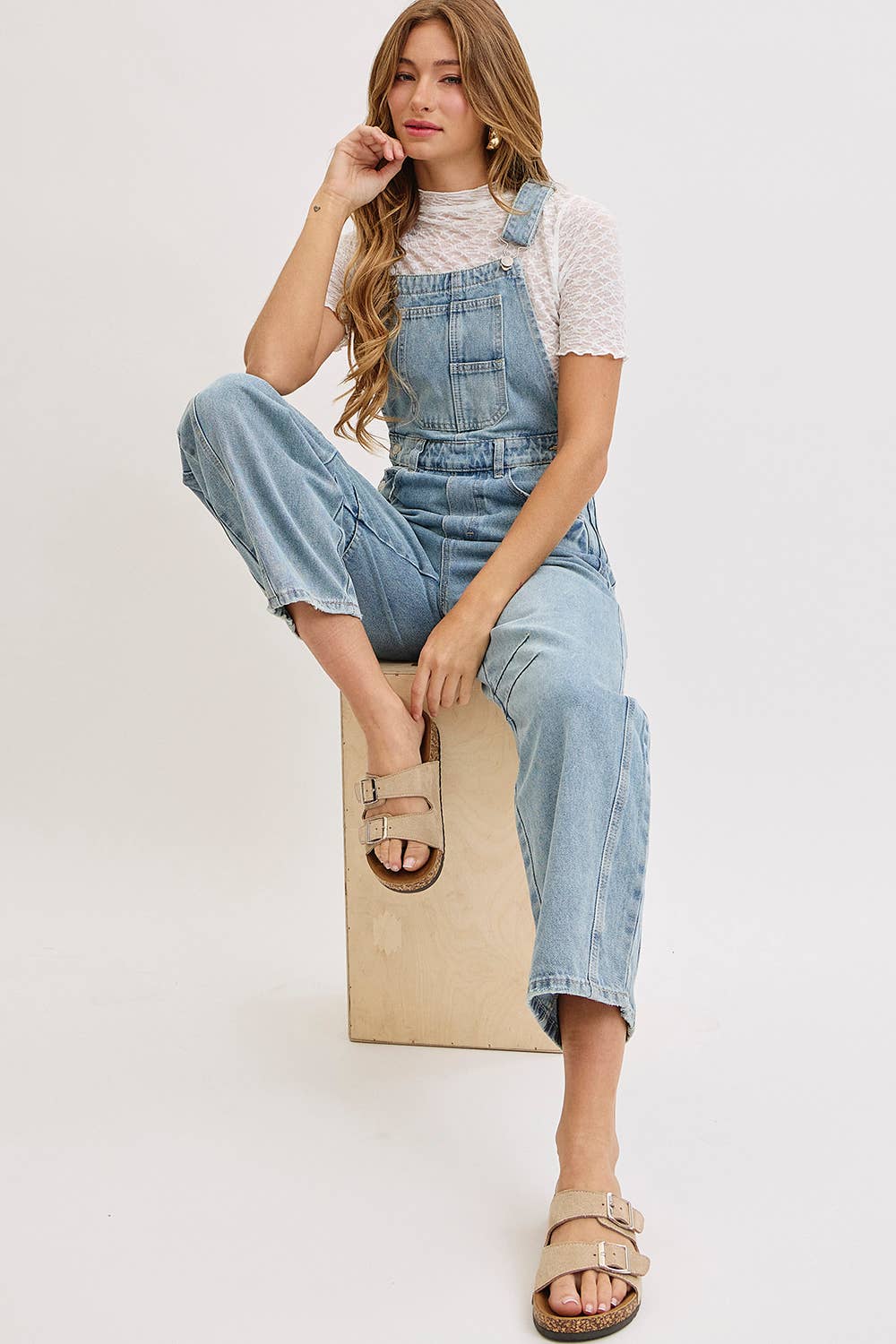 Denim Barrel Overalls