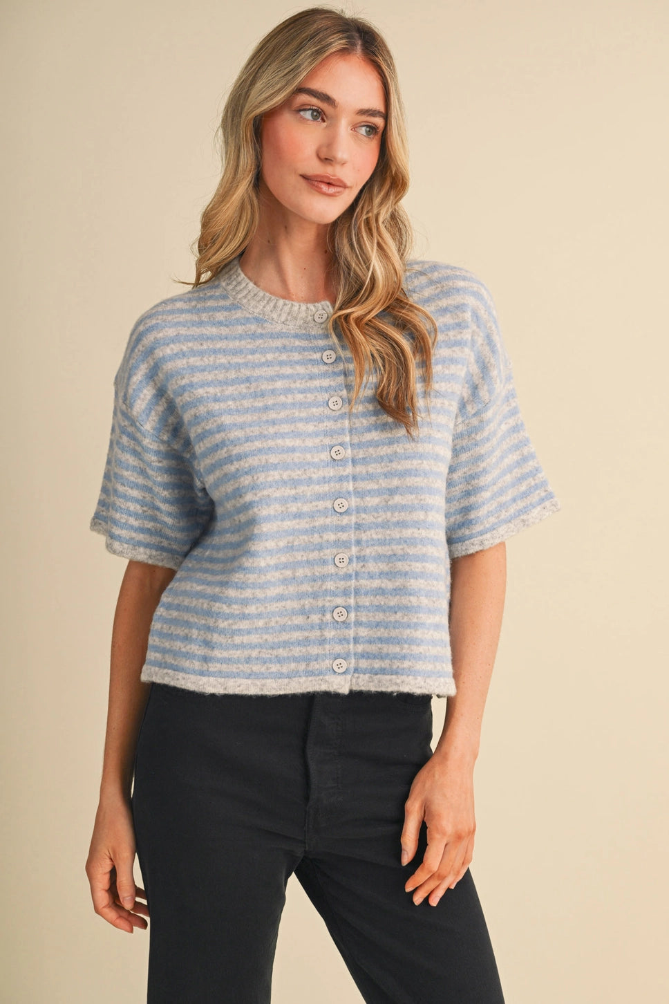 Ardyn Striped Short Sleeve Sweater
