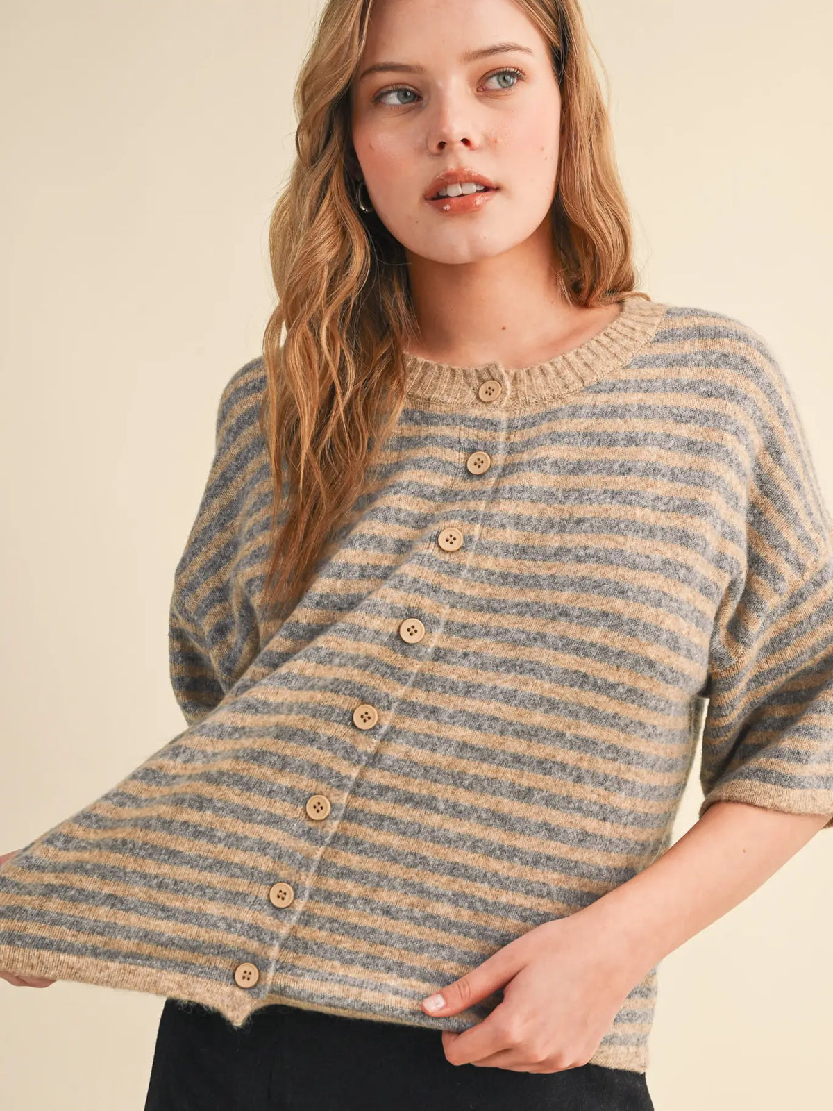 Ardyn Striped Short Sleeve Sweater