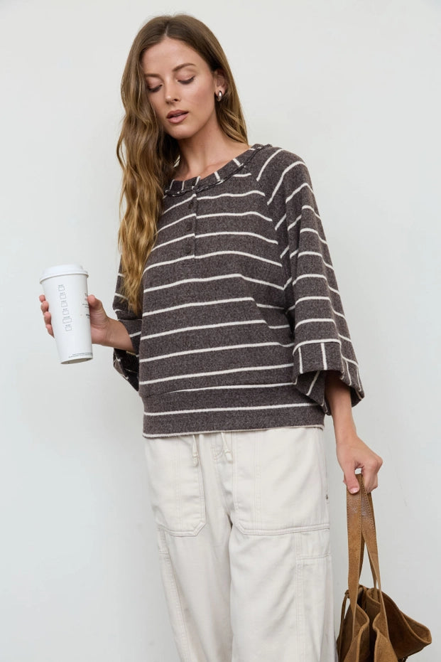 Fine Line Henley Top
