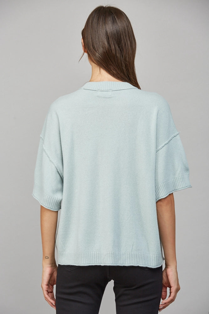 Drop Shoulder Cashmere Blend Sweater