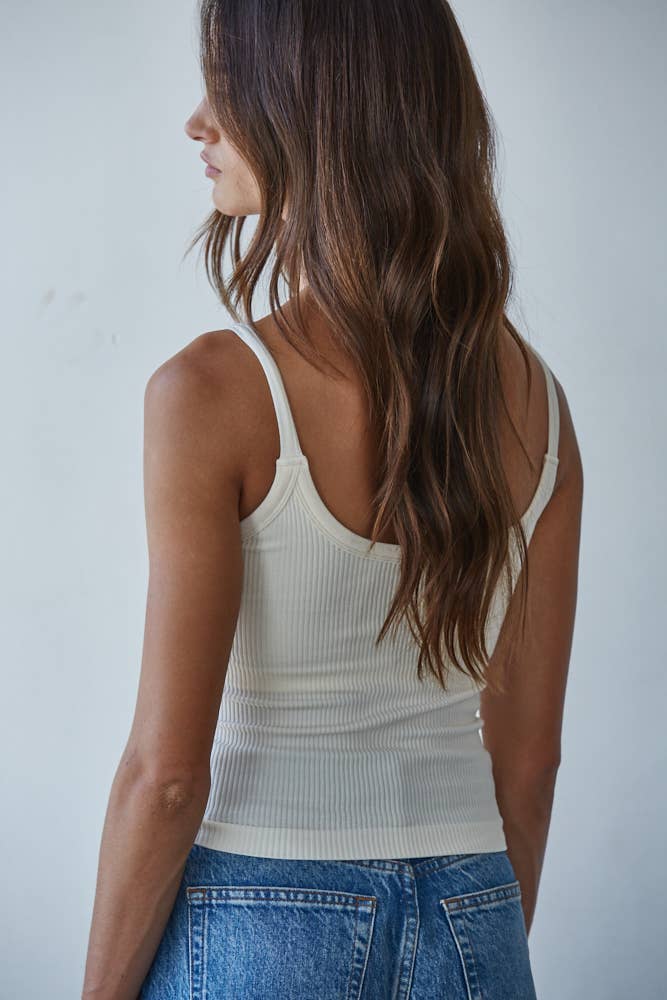S1280N | Seamless Ribbed Tank with Inner Padded Lining