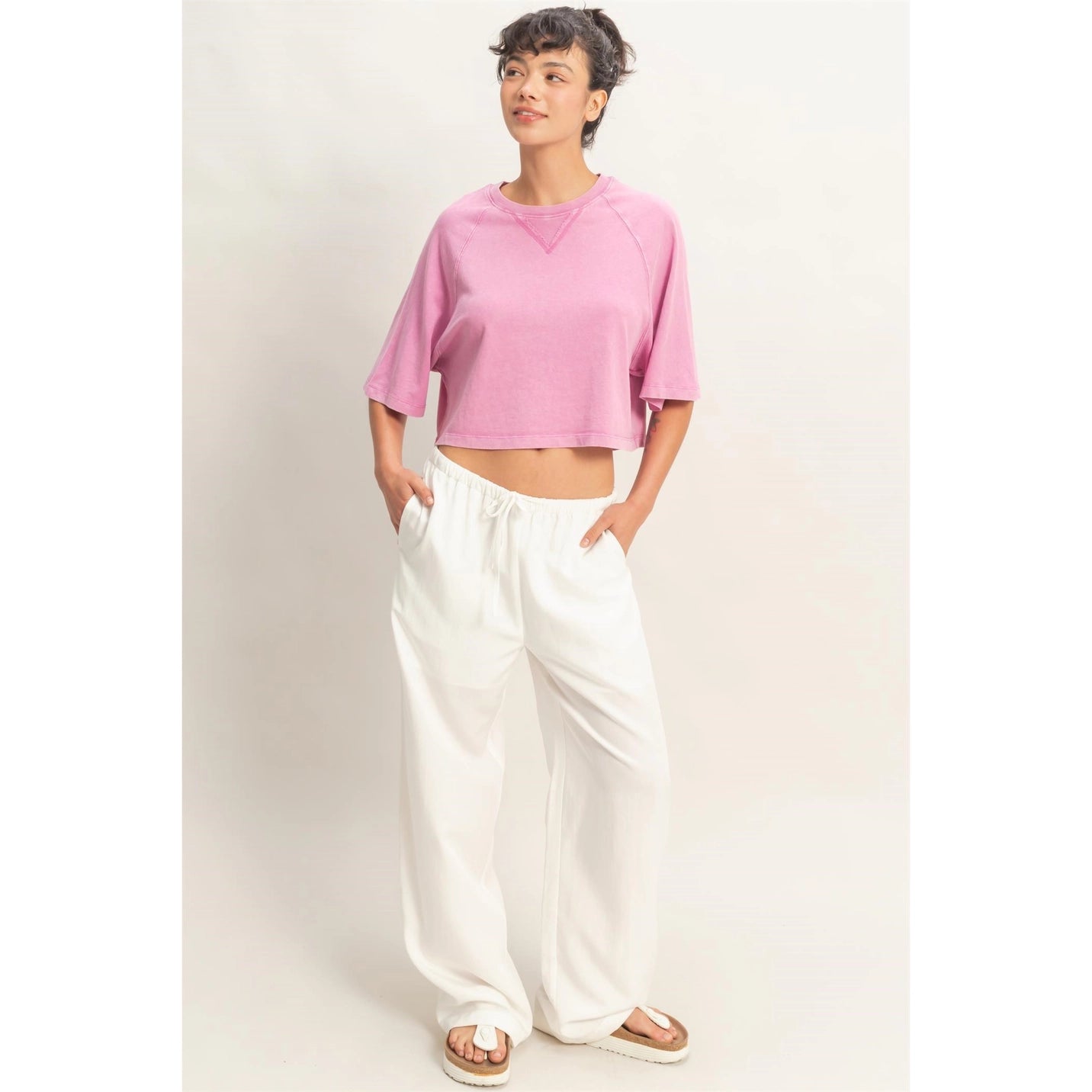 Mineral Washed Cropped Tee
