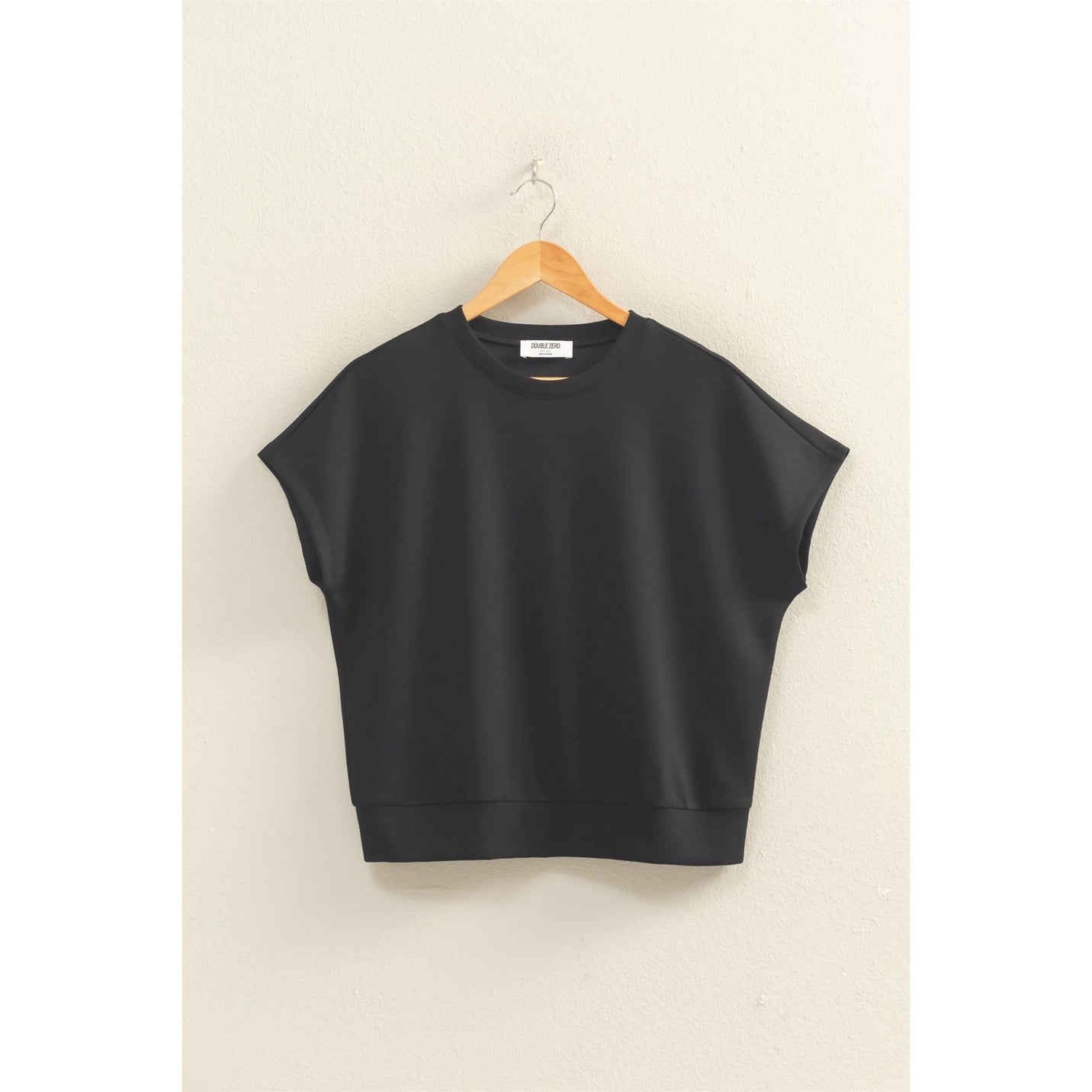 Crew Neck Short Dolman Sleeve Top
