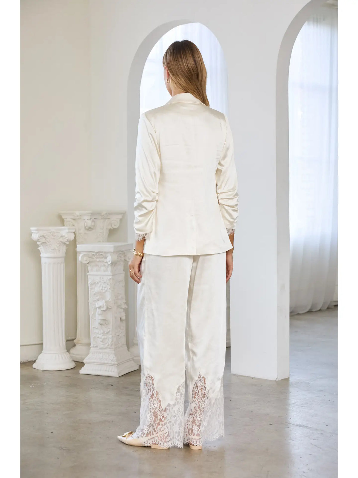 Lace Case Satin Blazer