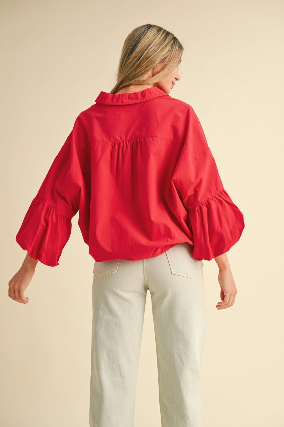 Bubble Sleeve Button Down