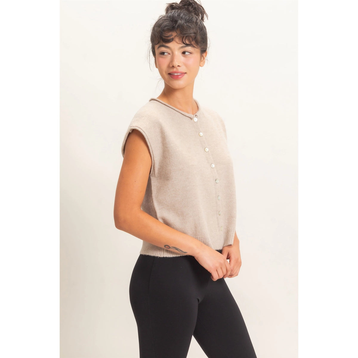 Hollie Rolled Edge Sweater Vest