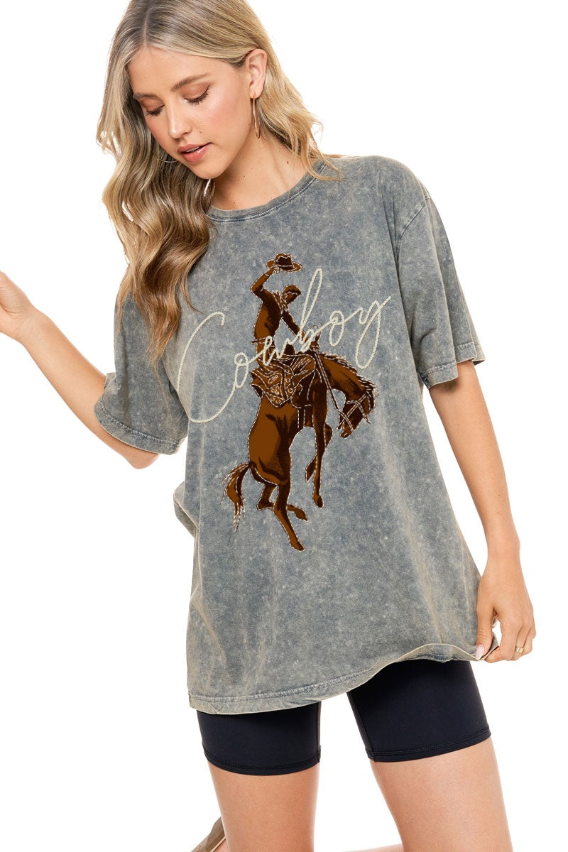 Cowboy Vintage Western Boyfriend Tee