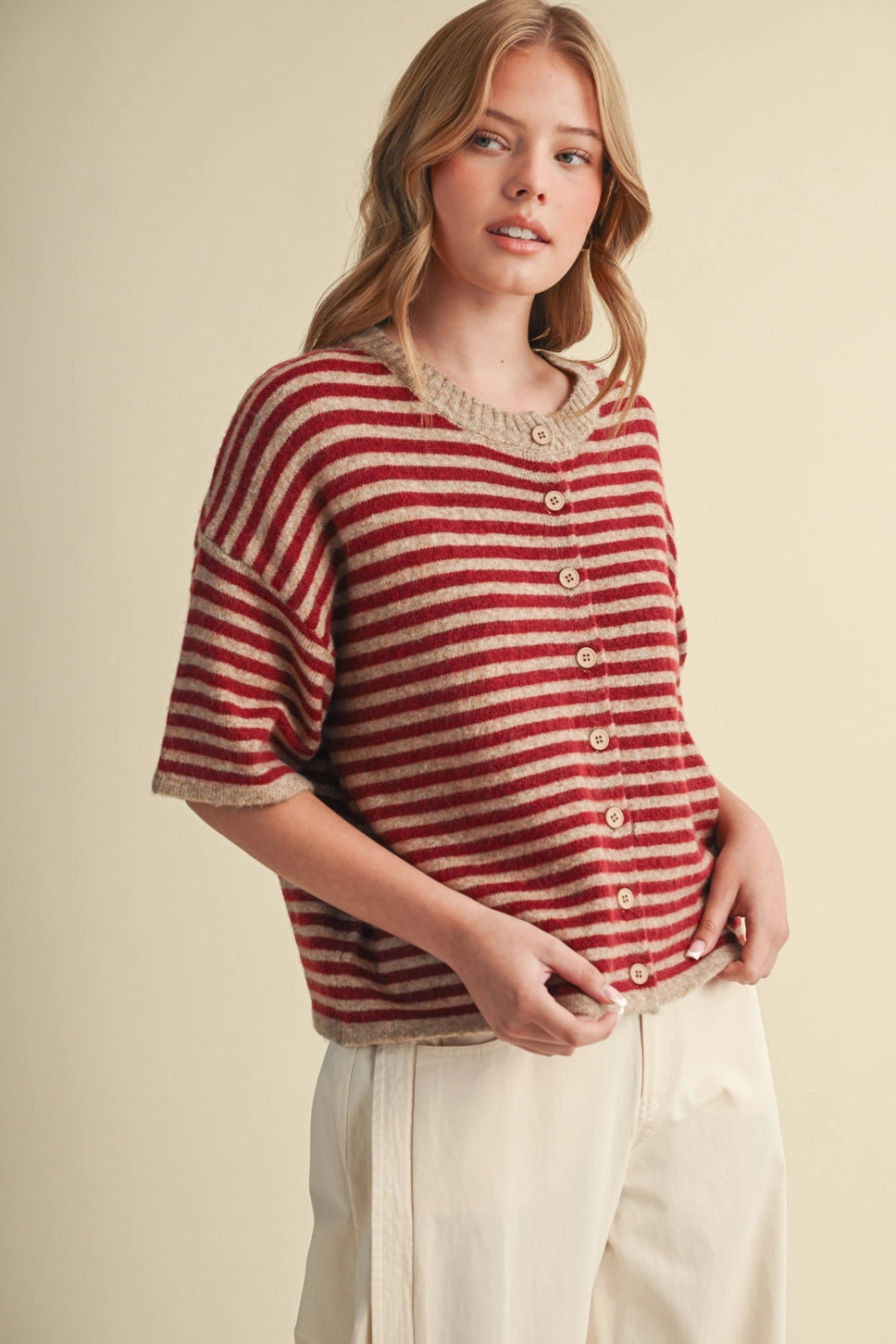 Ardyn Striped Short Sleeve Sweater