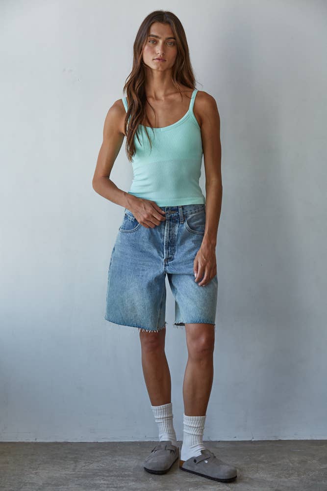 S1280N | Seamless Ribbed Tank with Inner Padded Lining