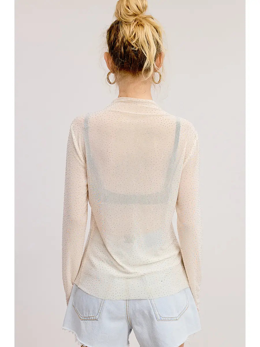 Rhinestone Lace Top
