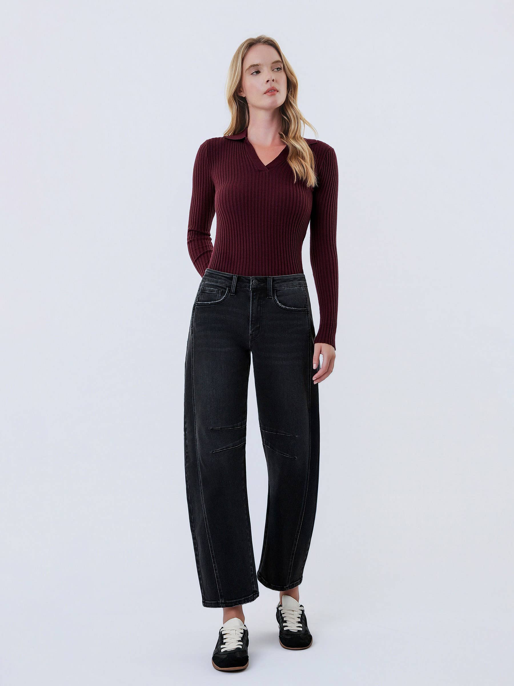 High Rise Ankle Barrel Jeans by Flying Monkey