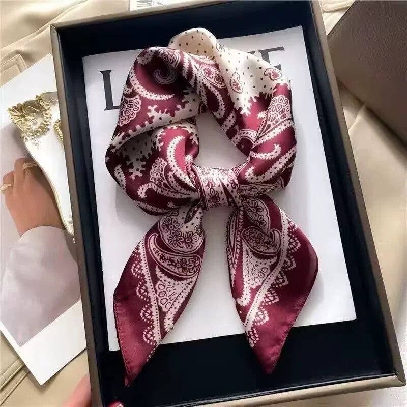 Silk Scarf 70x70 bandana pattern
