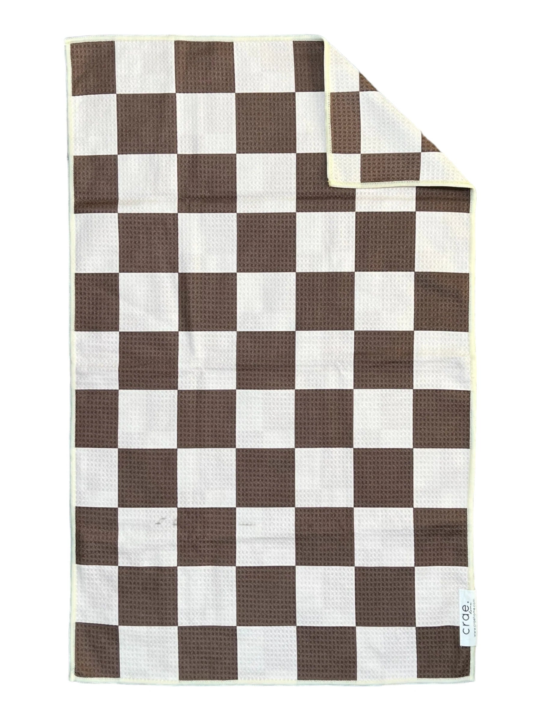 Chocolate Check Double Sided Hand Towel by crae.