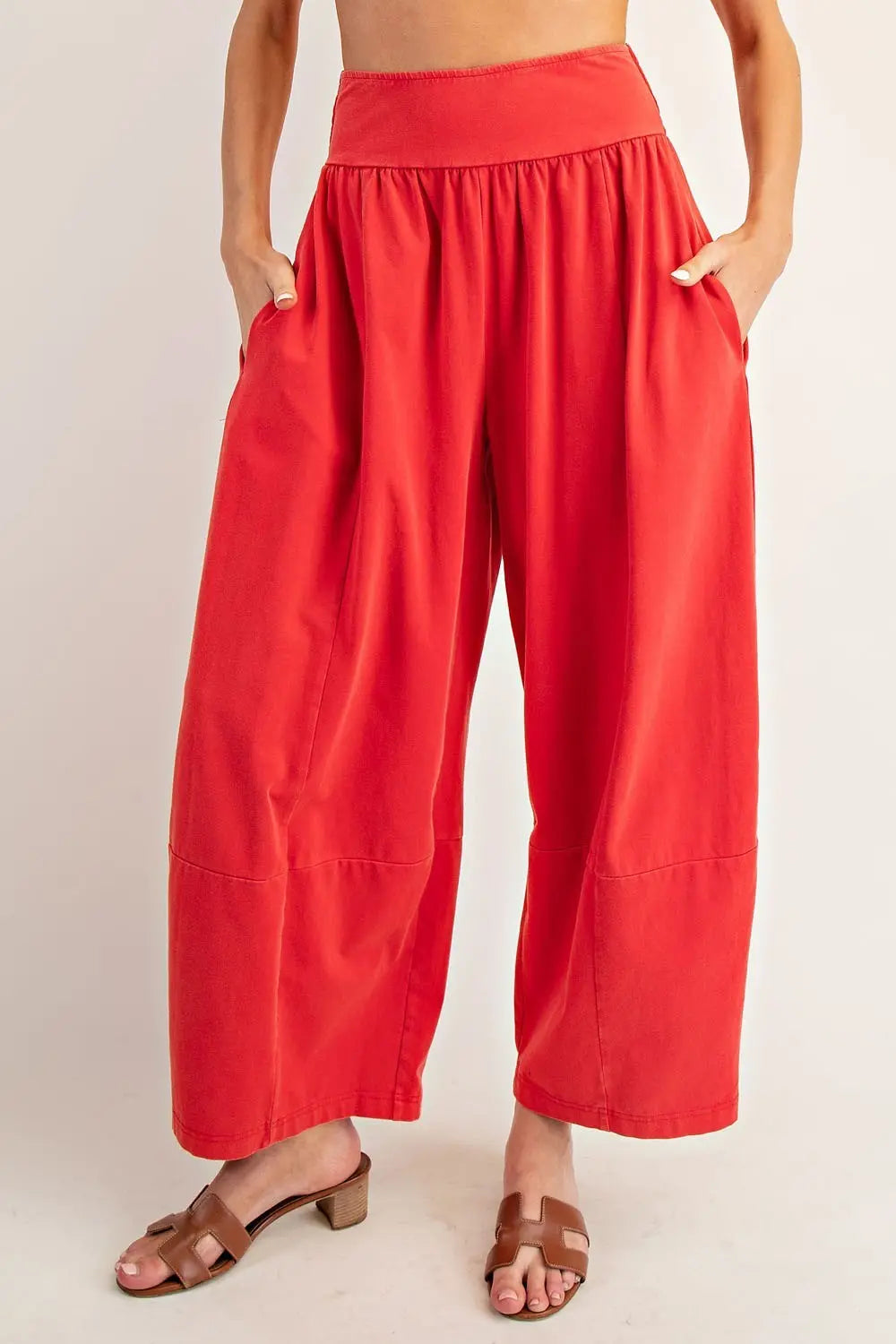 Mineral Washed Wide Leg Pants