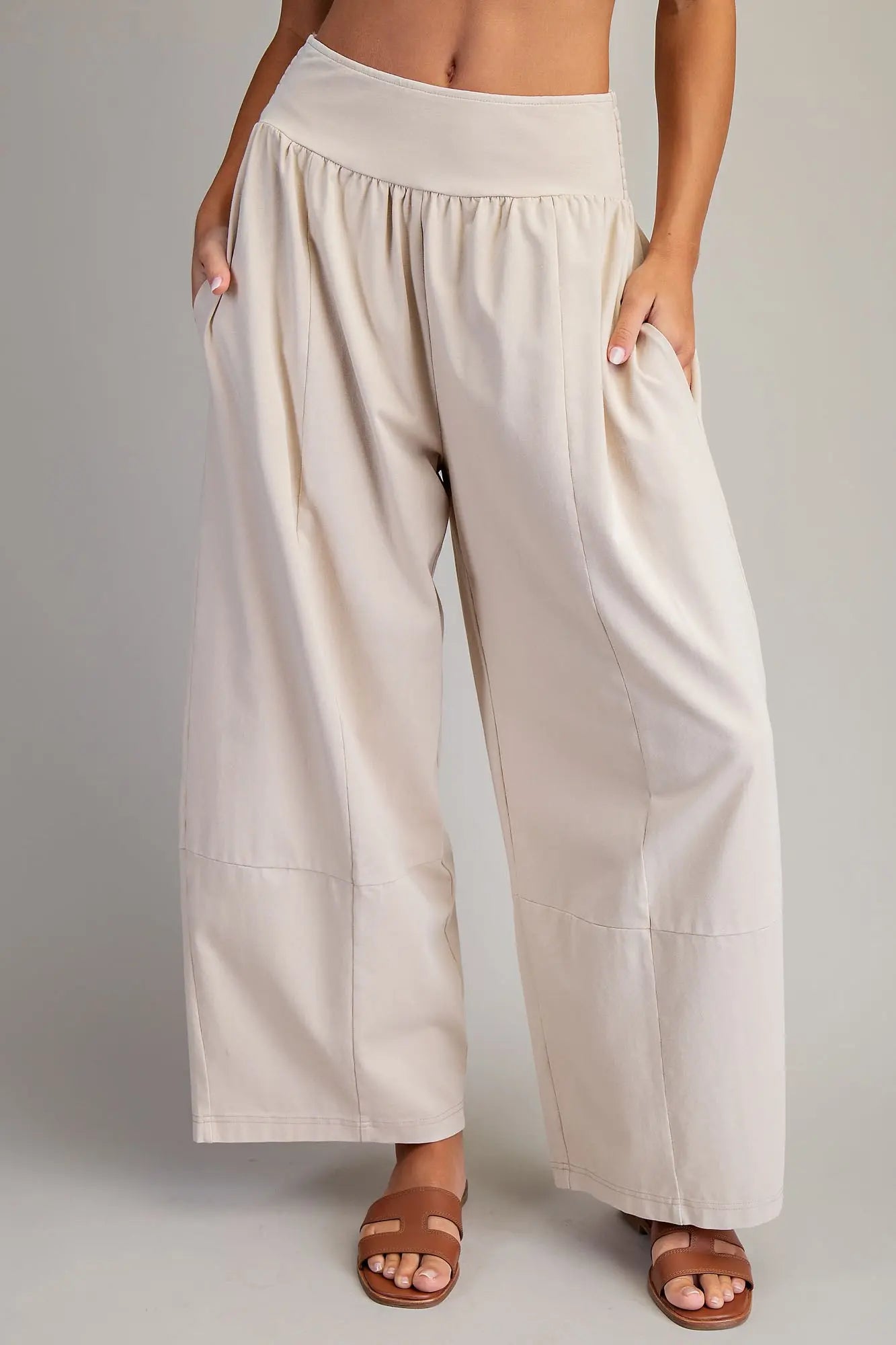 Mineral Washed Wide Leg Pants