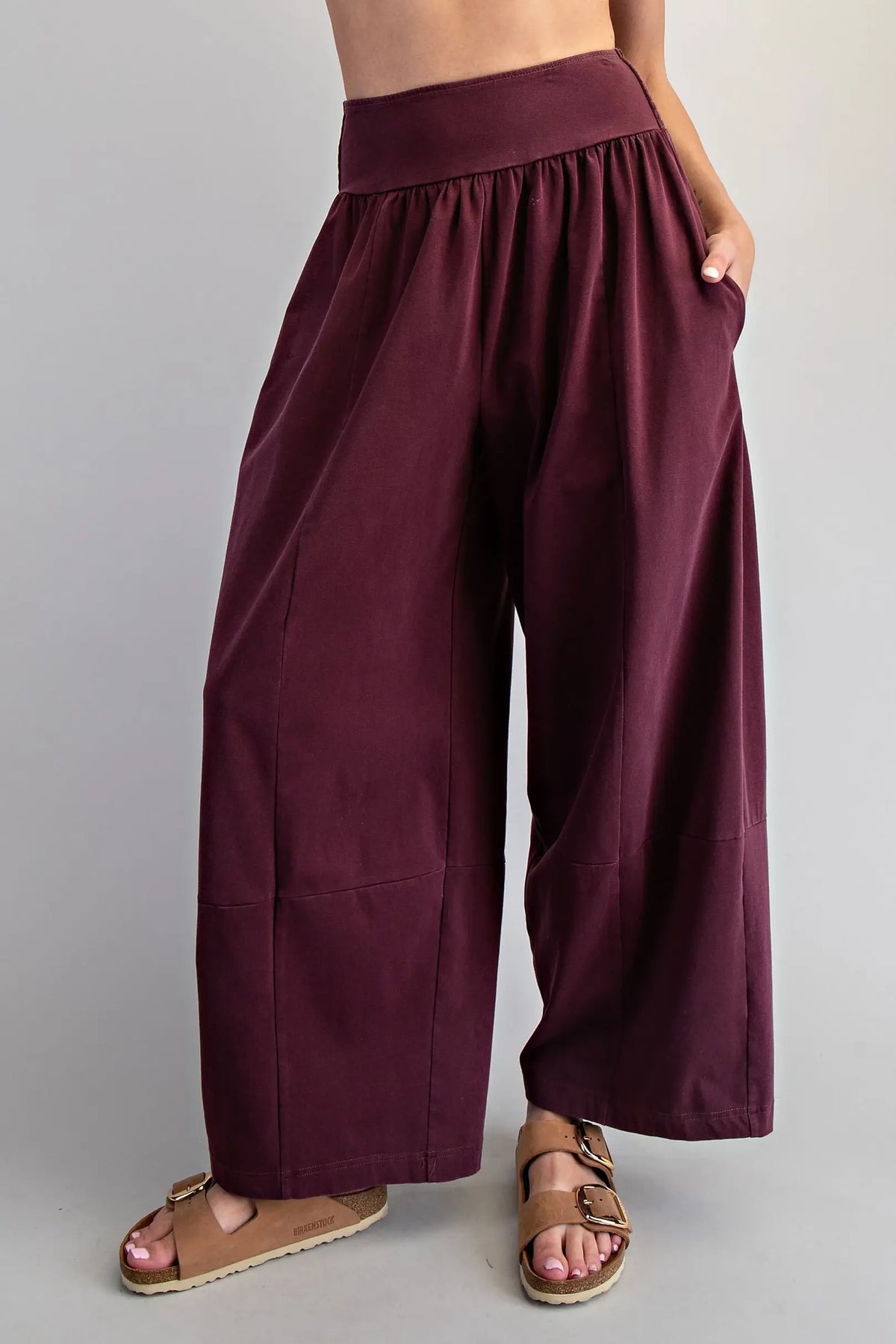 Mineral Washed Wide Leg Pants