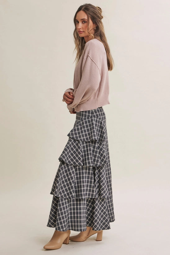 Plaid to Be Noticed Maxi Skirt