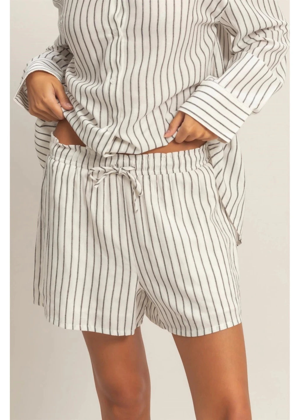 Striped Drawstring Shorts