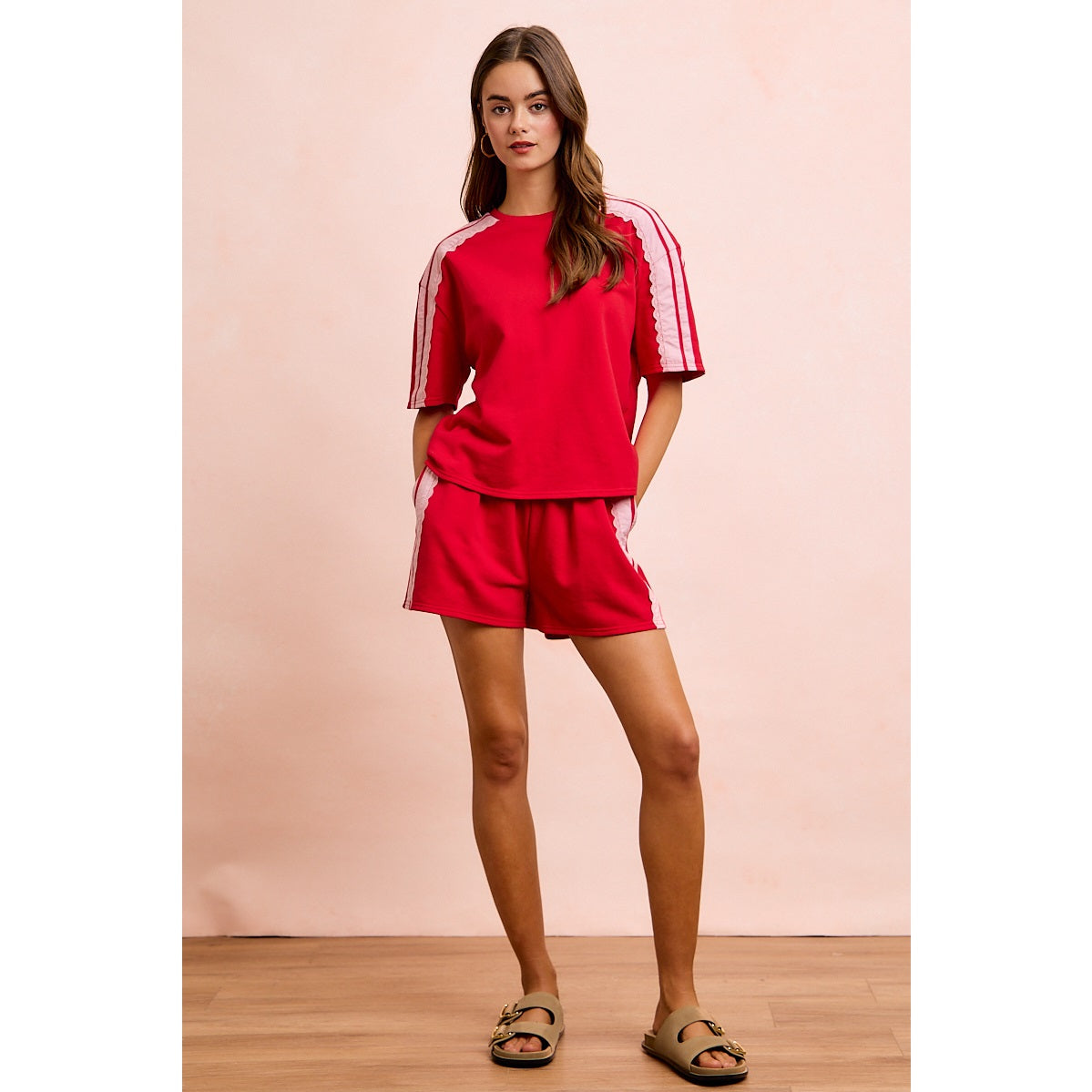 French Terry Side Lace Shorts