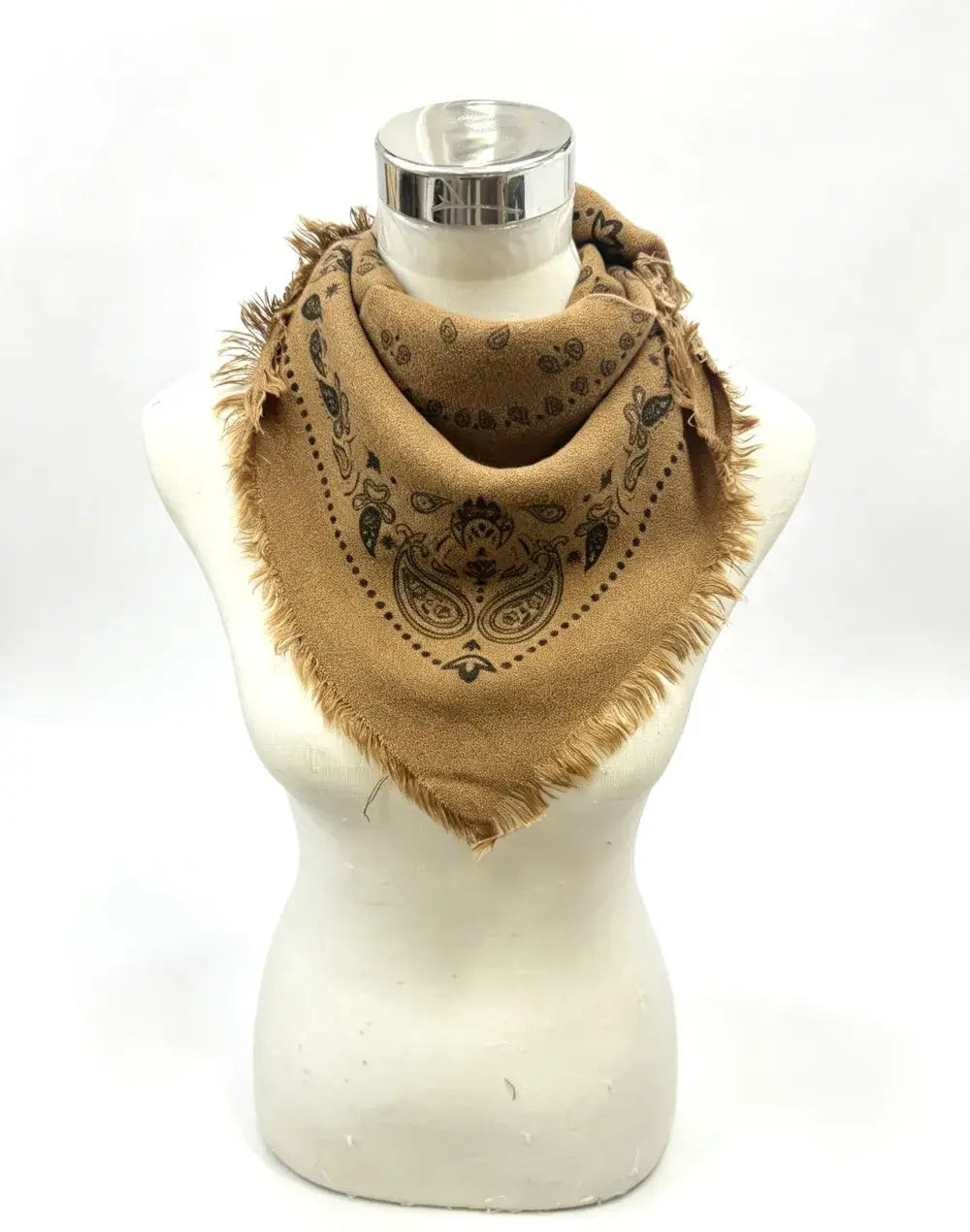 Small square scarf with bandana print: Brique