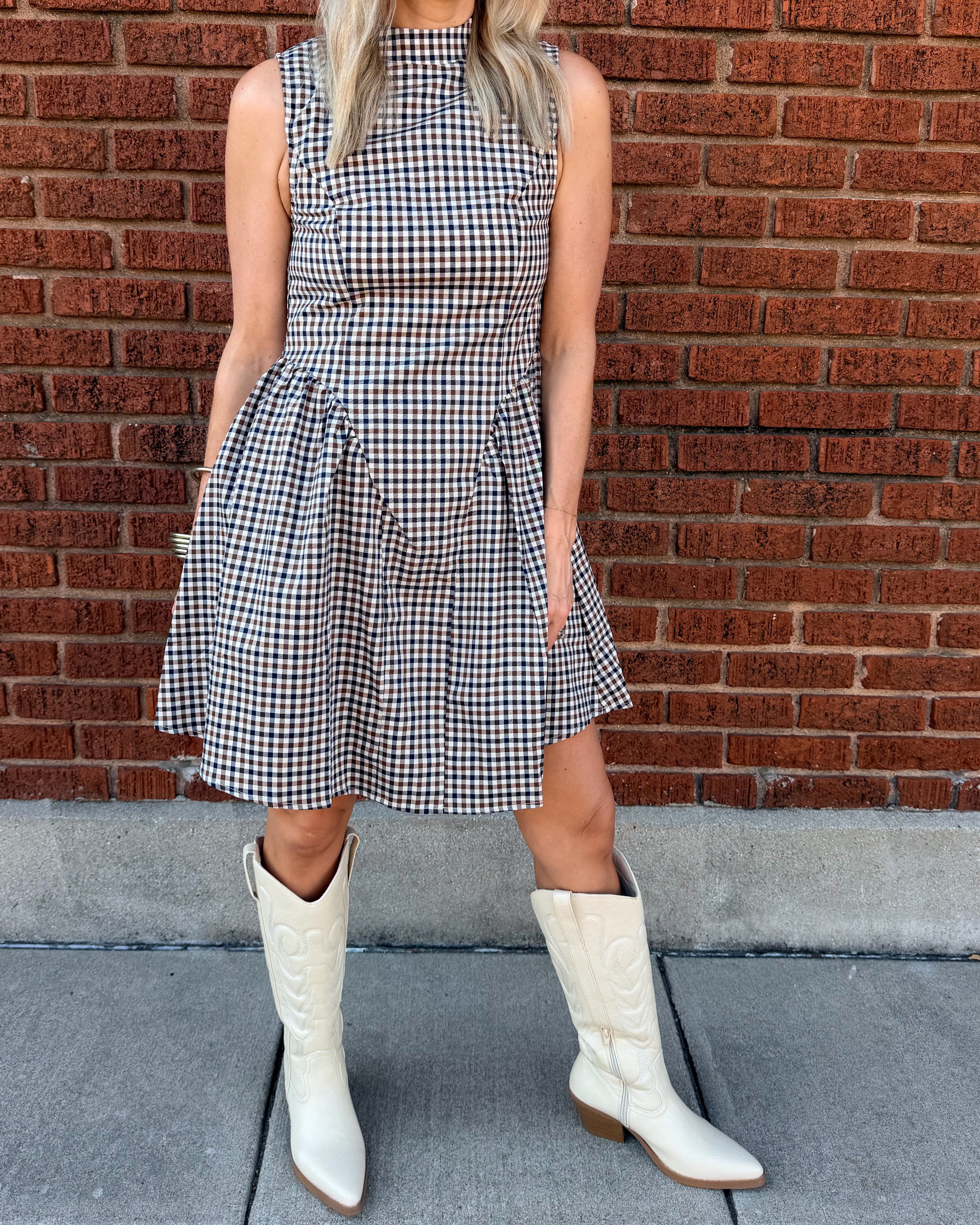 Caroline Gingham Mini Dress
