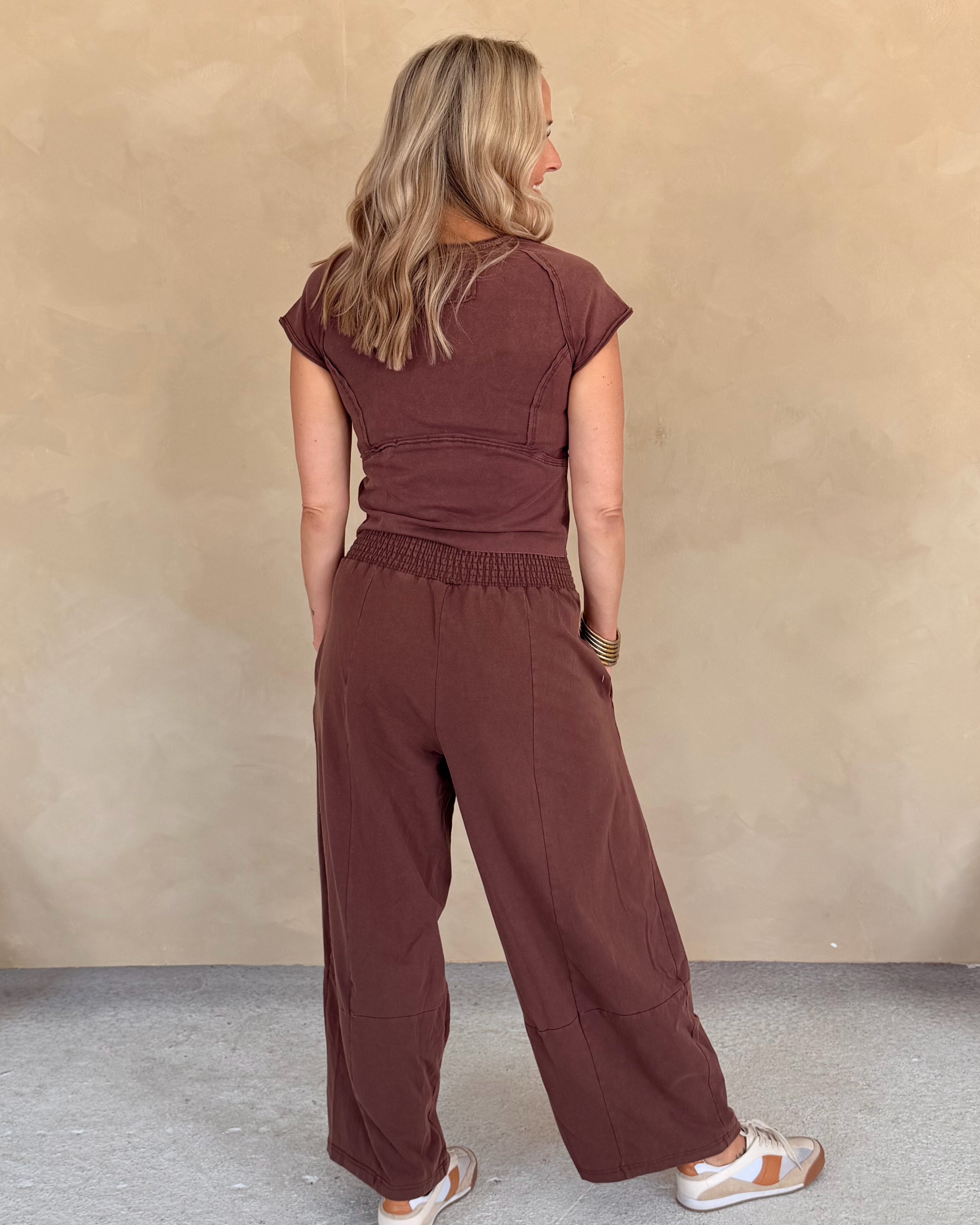 Mineral Washed Wide Leg Pants