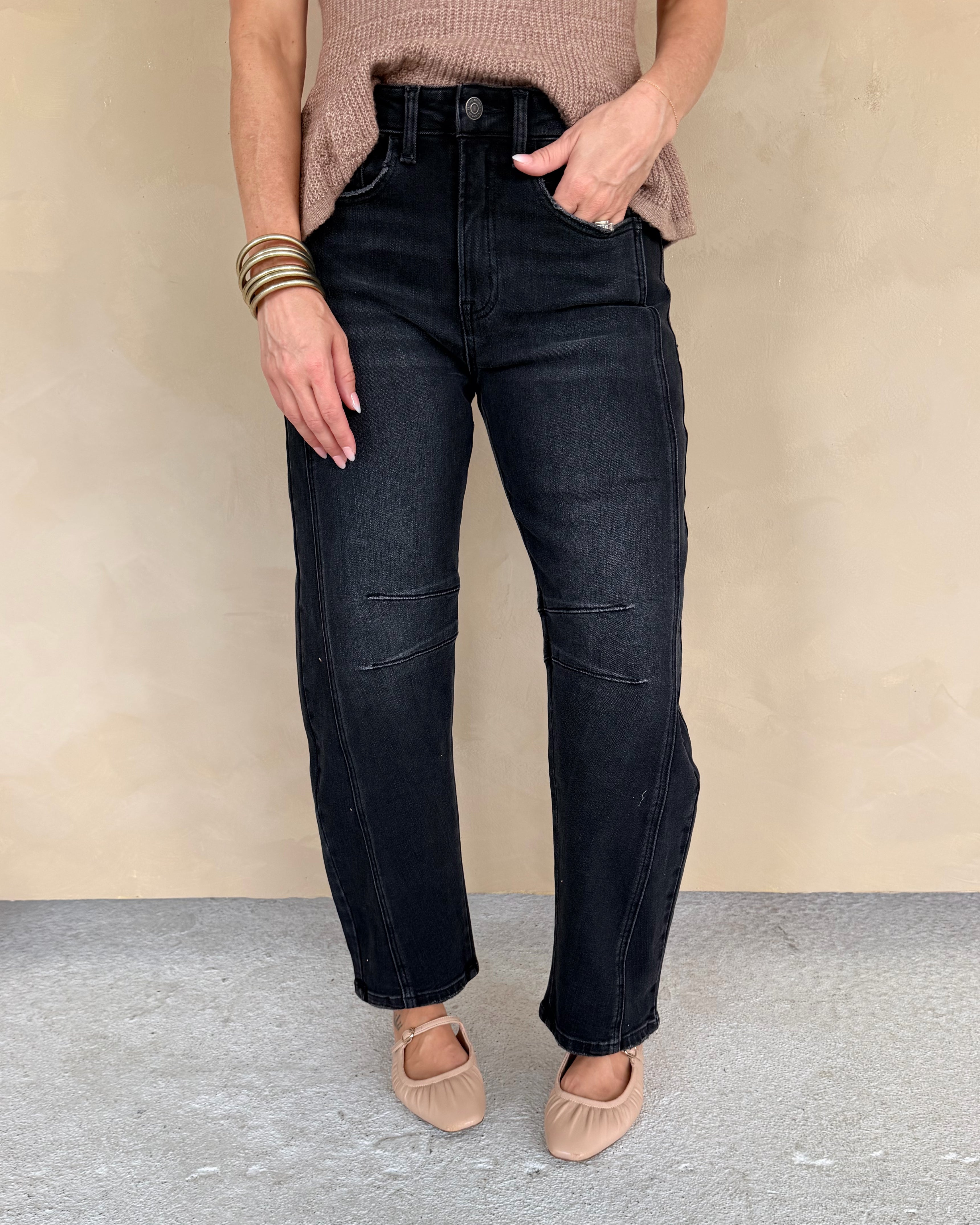 High Rise Ankle Barrel Jeans by Flying Monkey