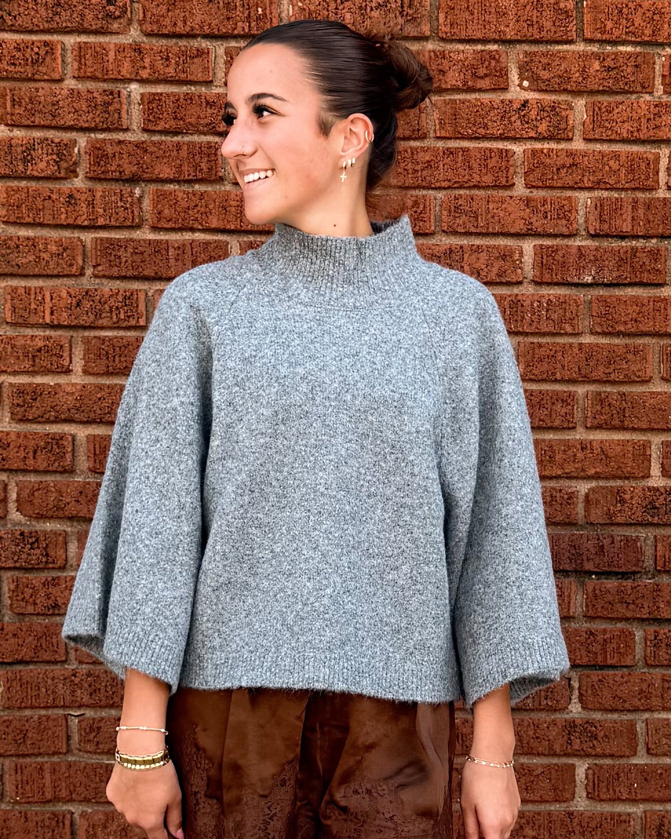 Collins Boxy Funnel Neck Sweater