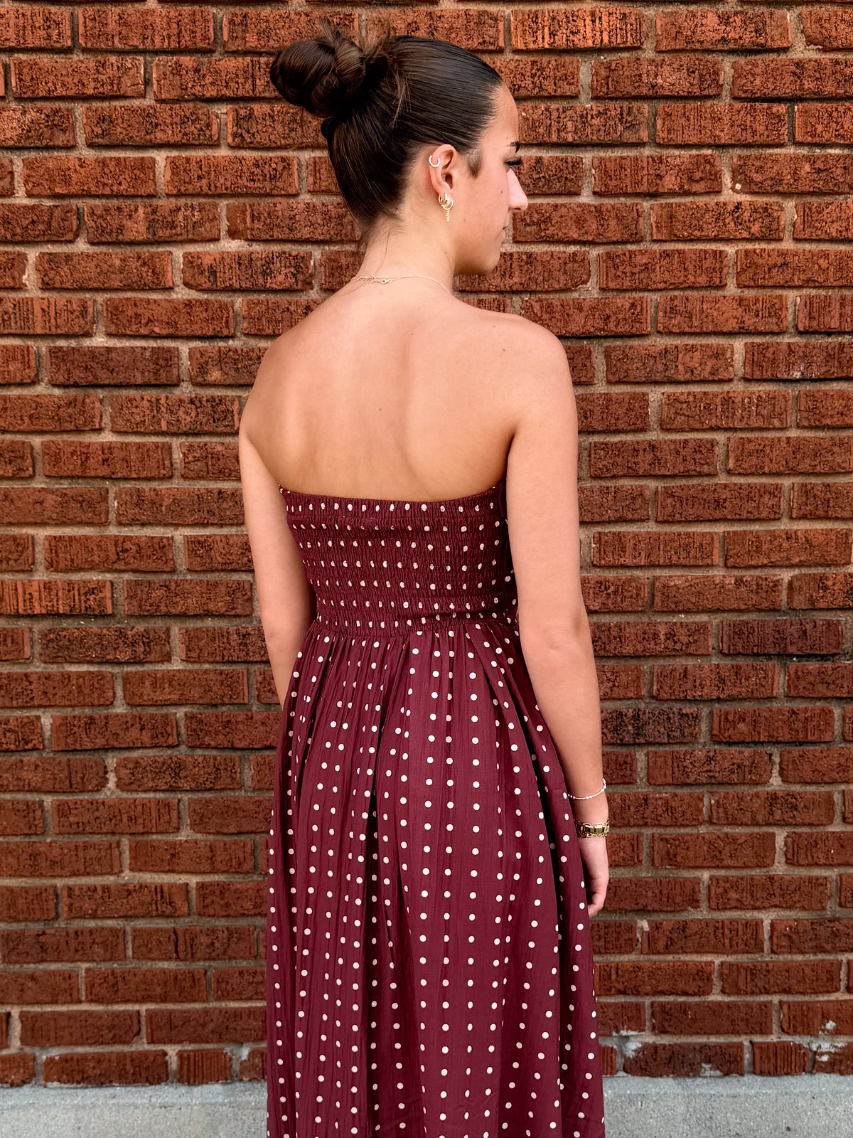 The Dottie Strapless Maxi Dress
