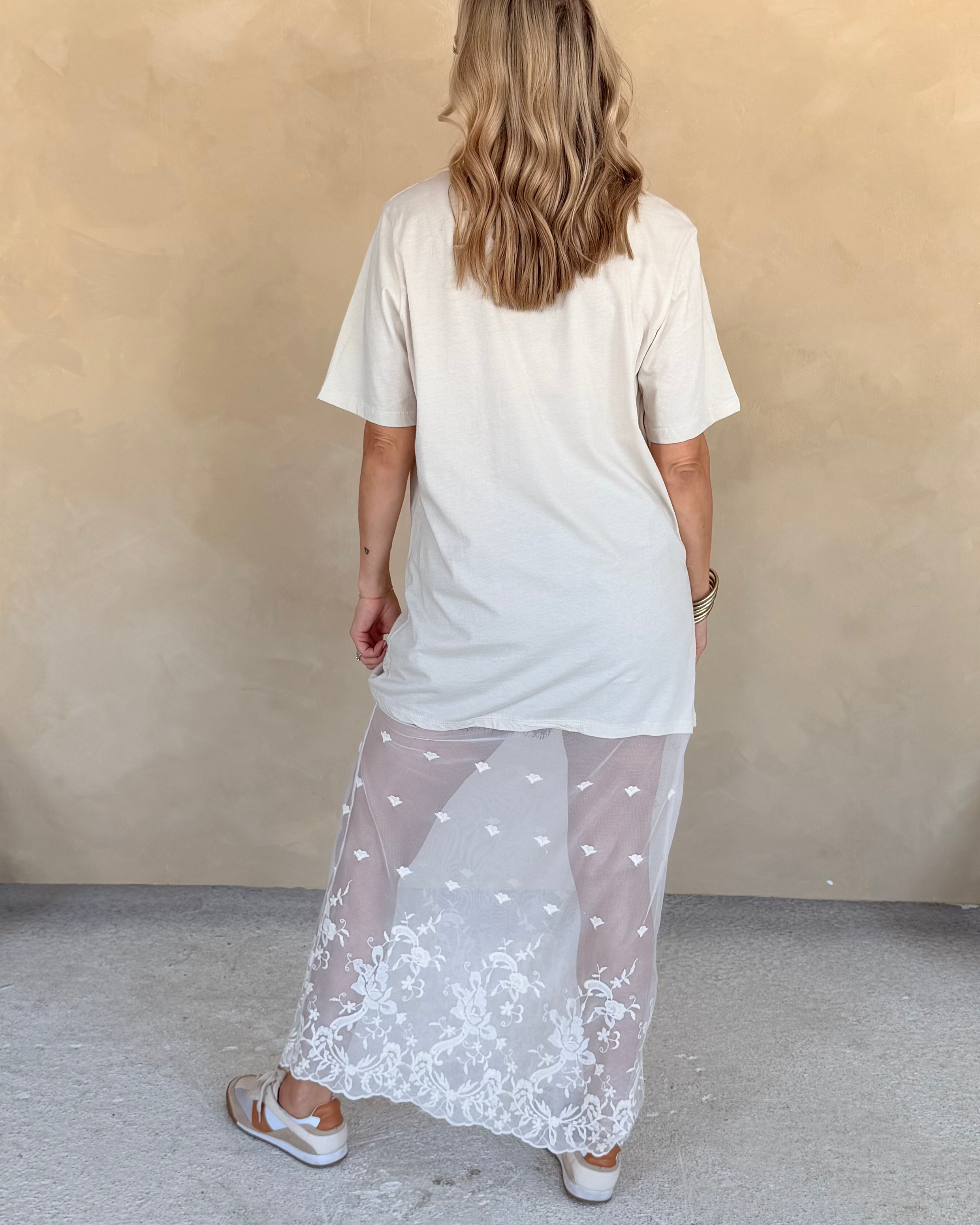 Floral Lace T-shirt Dress