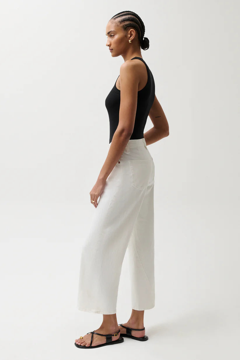 Kyra High Rise Bowed Ankle Jean by Pistola in Antique White
