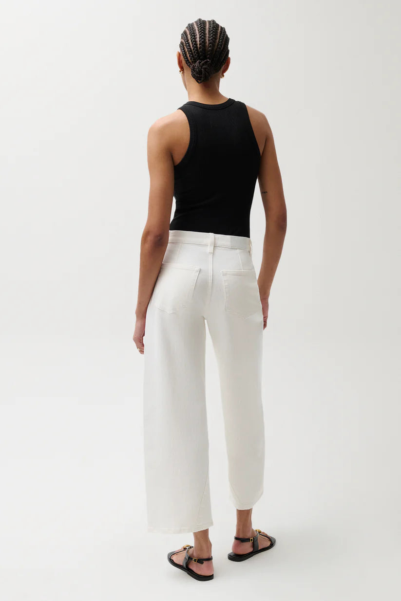 Kyra High Rise Bowed Ankle Jean by Pistola in Antique White
