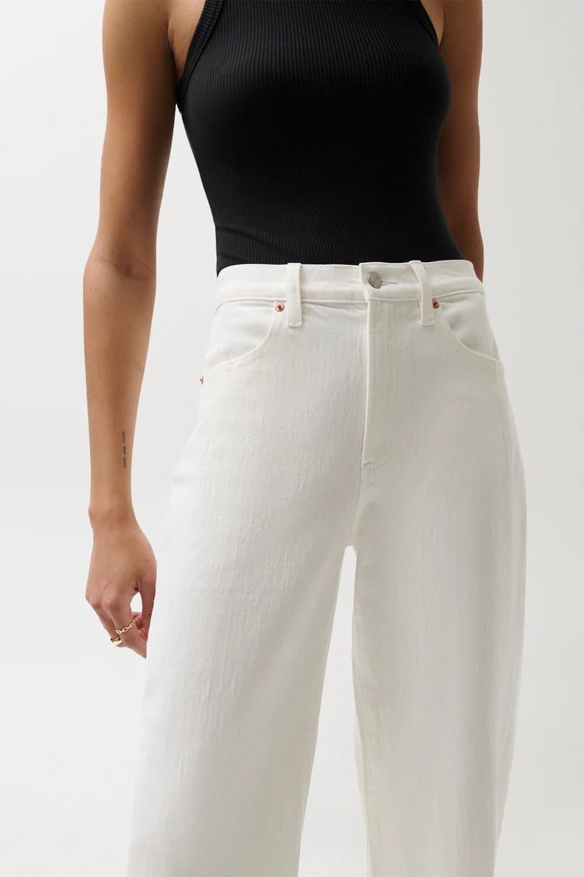 Kyra High Rise Bowed Ankle Jean by Pistola in Antique White